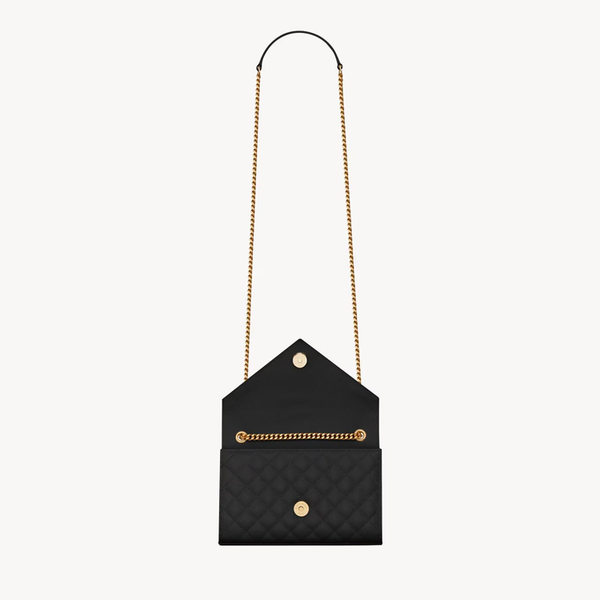 Envelope small in pelle trapuntata grain de poudre