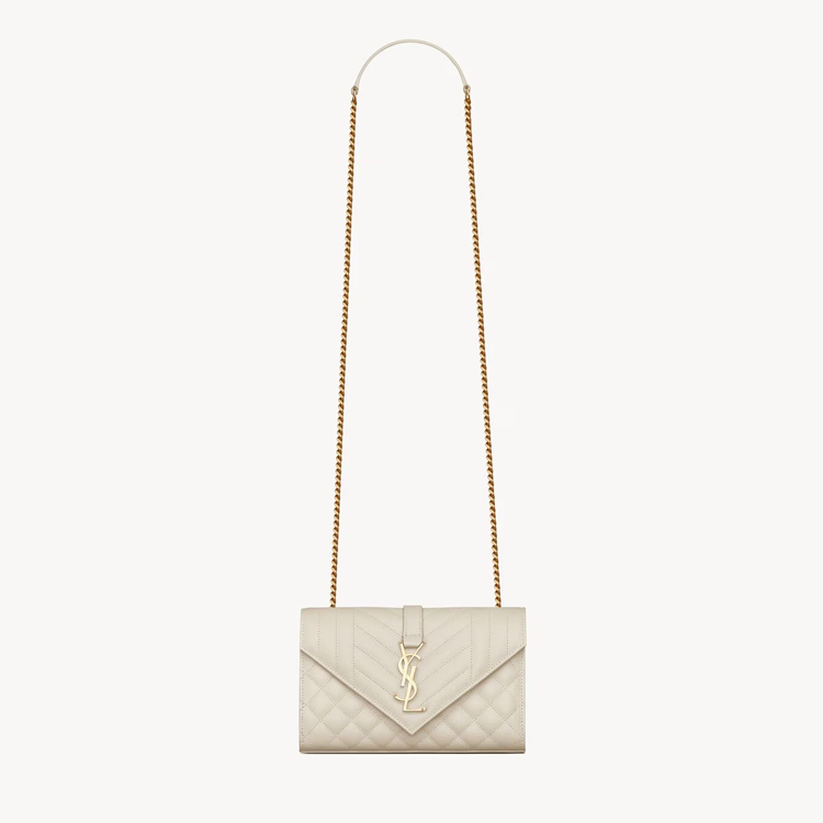 Envelope small in pelle trapuntata grain de poudre