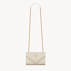 Envelope small in pelle trapuntata grain de poudre