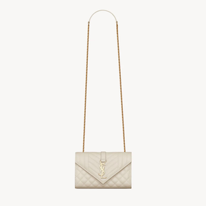 Envelope small in pelle trapuntata grain de poudre
