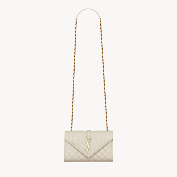 Envelope small in pelle trapuntata grain de poudre