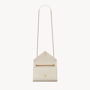 Envelope small in pelle trapuntata grain de poudre