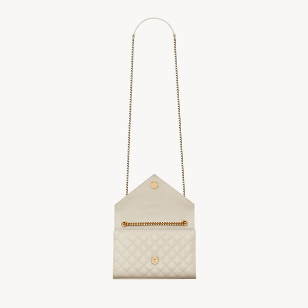 Envelope small in pelle trapuntata grain de poudre