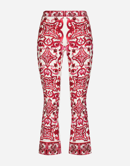 SILK TROUSERS WITH MAIOLICA PRINT