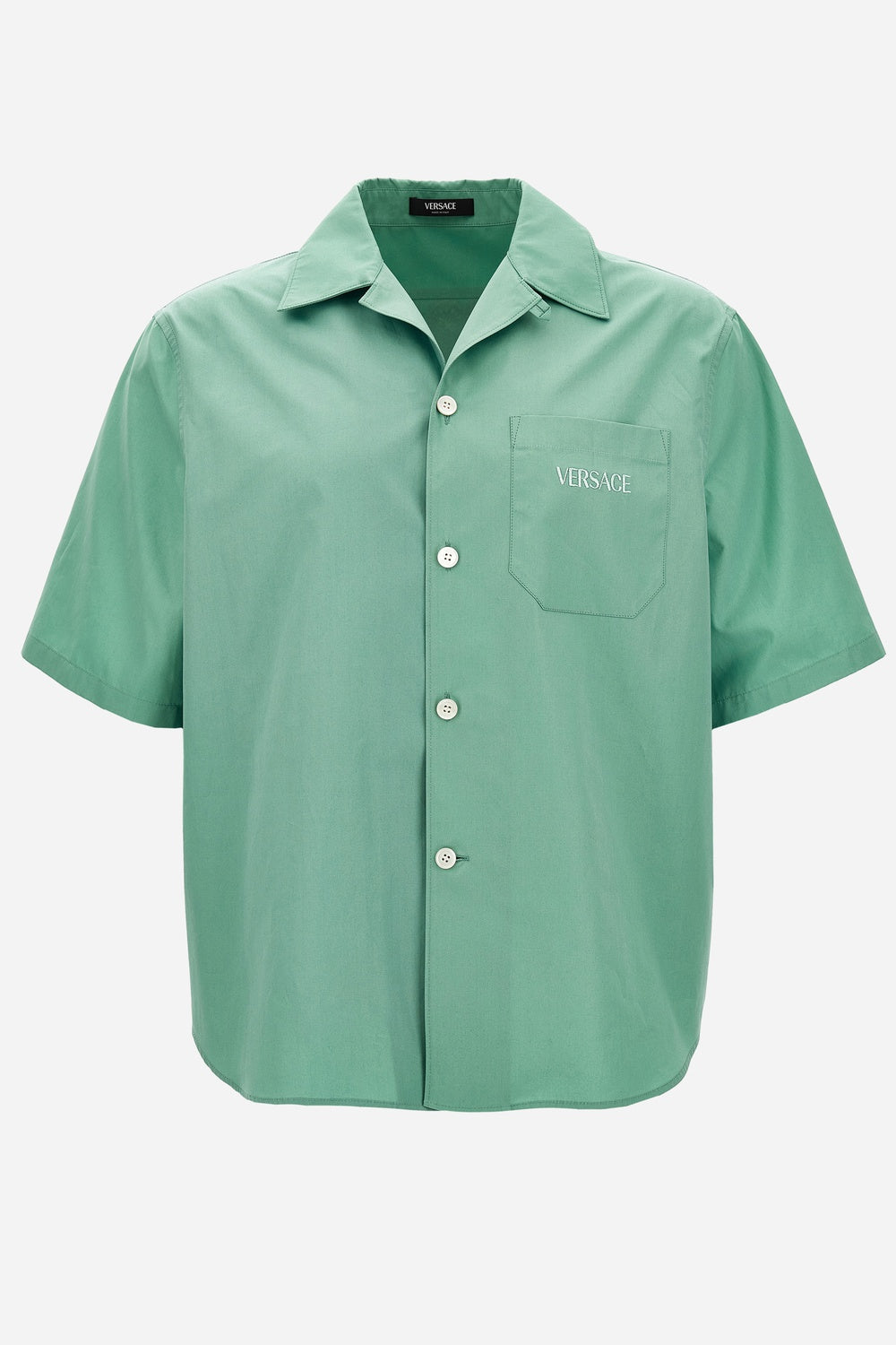 Informal Shirt In Cotton Poplin Fabric + Silk Twill Coral Theatre Print