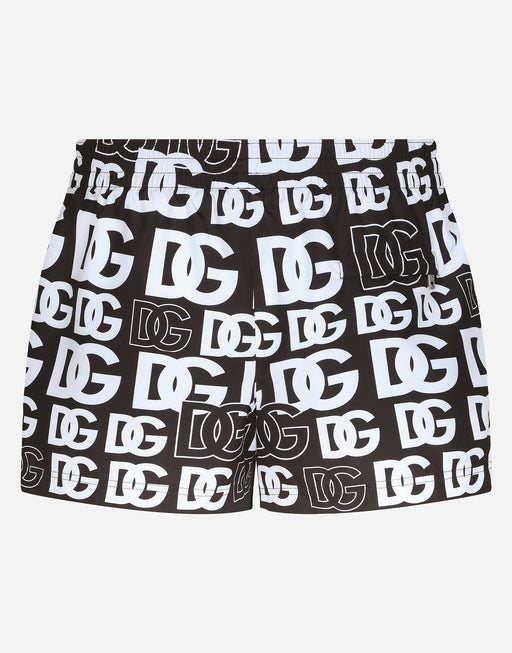 SHORT SWIM TRUNKS WITH ALL-OVER DG PRINT