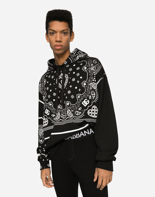 BANDANNA-PRINT JERSEY HOODIE