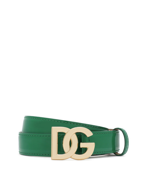 POLISHED CALFSKIN BELT WITH DG LOGO