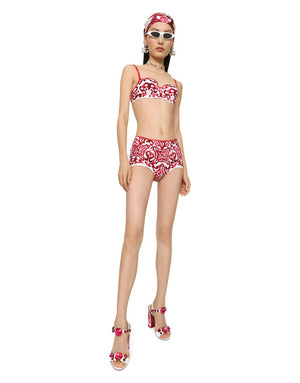 MAJOLICA-PRINT PADDED BIKINI
