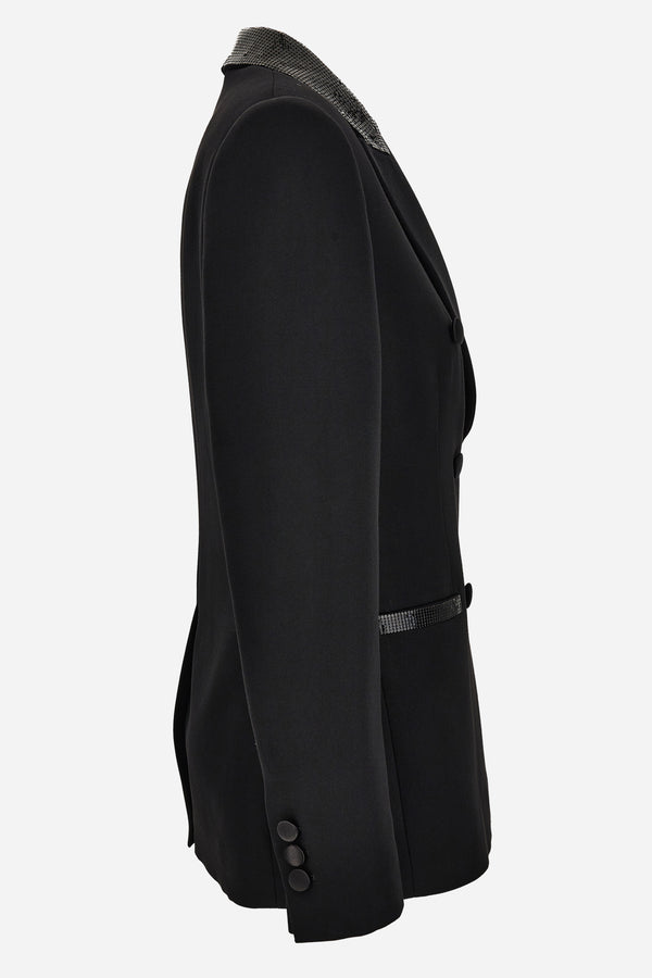 Evening Jacket In Responsible Wool Grain De Poudre Natural Stretch