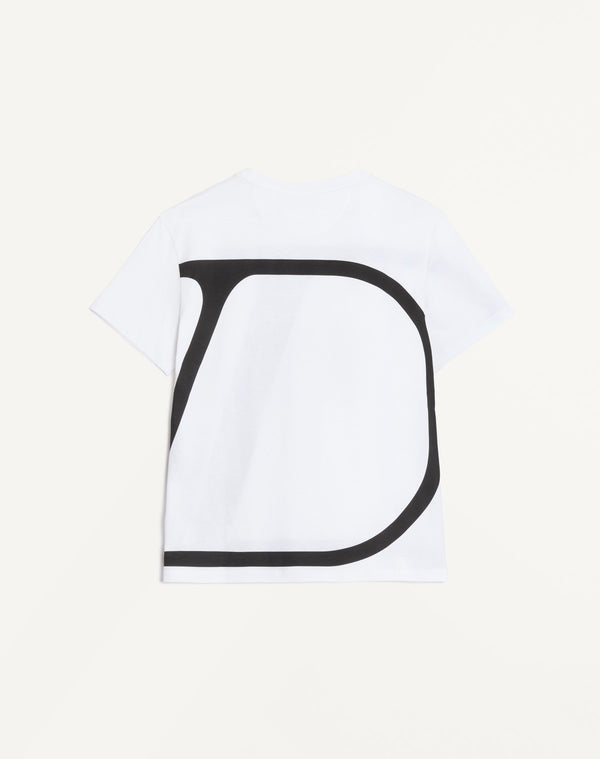 T-Shirt In Cotone Con V Logo Signature