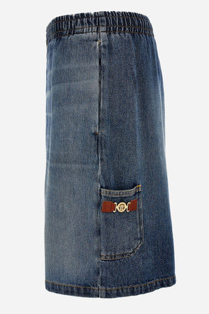 Short Denim In Dirty Indigo Wash Denim