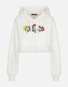 CROPPED SWEATSHIRT WITH FLOWER PRINT