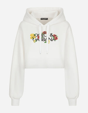 CROPPED SWEATSHIRT WITH FLOWER PRINT