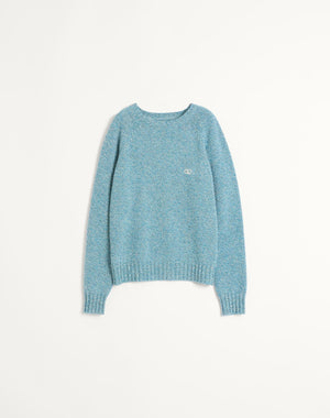 Maglione Girocollo In Lana Con Ricamo Vlogo