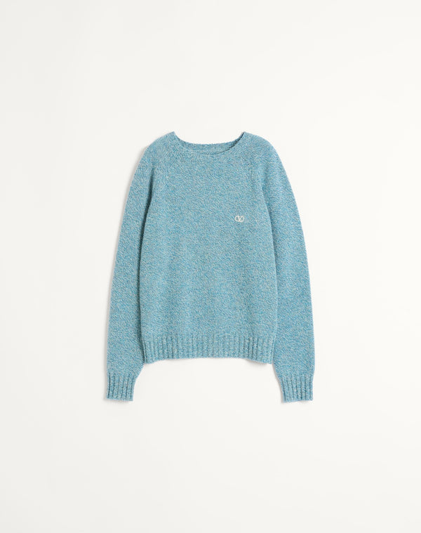 Maglione Girocollo In Lana Con Ricamo Vlogo