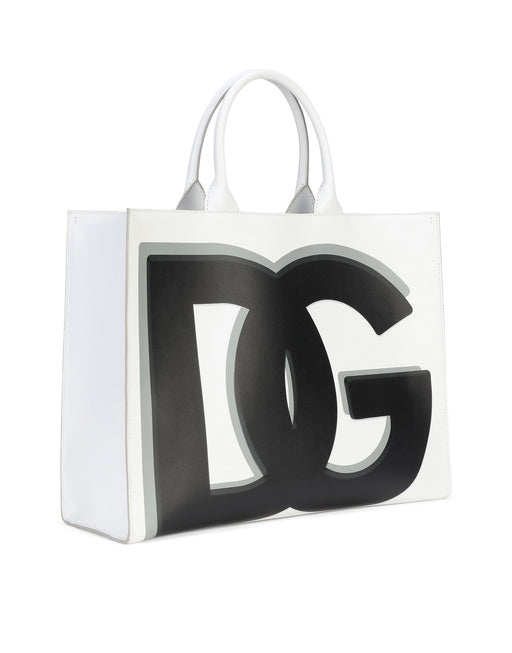 LARGE CALFSKIN DG DAILY SHOPPER WITH DG LOGO PRINT