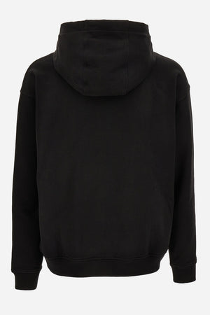 Sweatshirt In Unbrushed Fleece Fabric-Greek Key And Versace Print