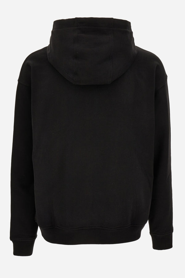 Sweatshirt In Unbrushed Fleece Fabric-Greek Key And Versace Print