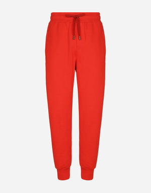 JERSEY JOGGING PANTS WITH EMBOSSED TAG
