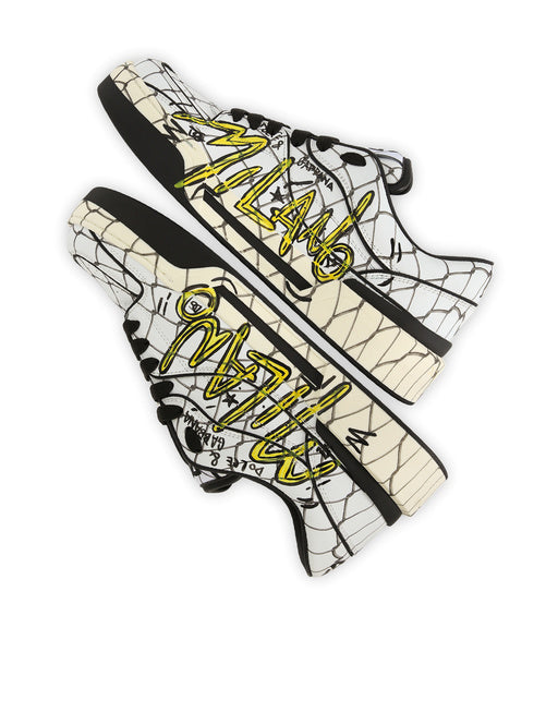 PRINTED CALFSKIN NEW ROMA SNEAKERS