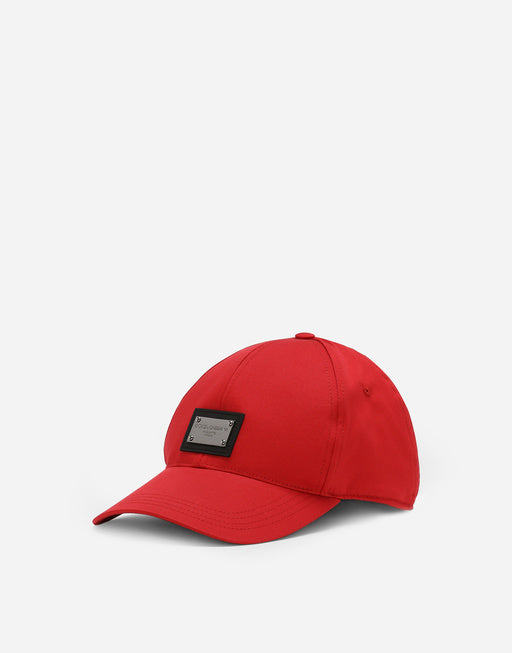 COTTON BASEBALL CAP WITH LOGO PLATE