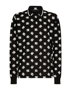 LONG-SLEEVED COTTON POLO-SHIRT WITH DG MONOGRAM