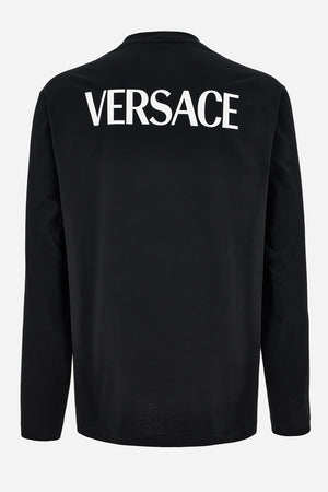 T-Shirt In Jersey Fabric-Greca Medusa Print