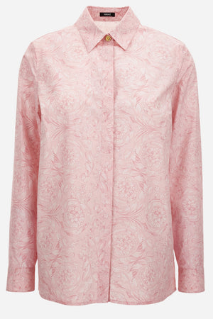 Formal Shirt In Cotton Poplin With Allover Baroque Print