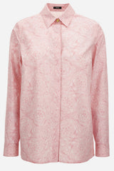Formal Shirt In Cotton Poplin With Allover Baroque Print