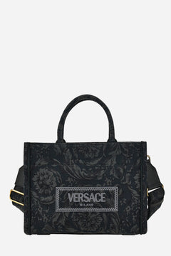 Athena Small Tote In Embroidery Jacquard  Barocco-Calf Leather