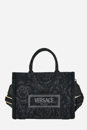 Athena Small Tote In Embroidery Jacquard  Barocco-Calf Leather