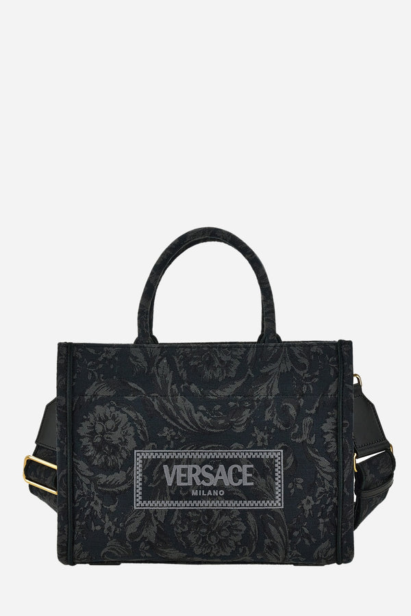 Athena Small Tote In Embroidery Jacquard  Barocco-Calf Leather