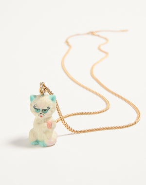 Collana Le Chat De La Maison In Metallo, Nylon E  Cristalli Swarovski®
