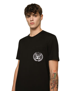 COTTON T-SHIRT WITH DG MILANO LOGO EMBROIDERY