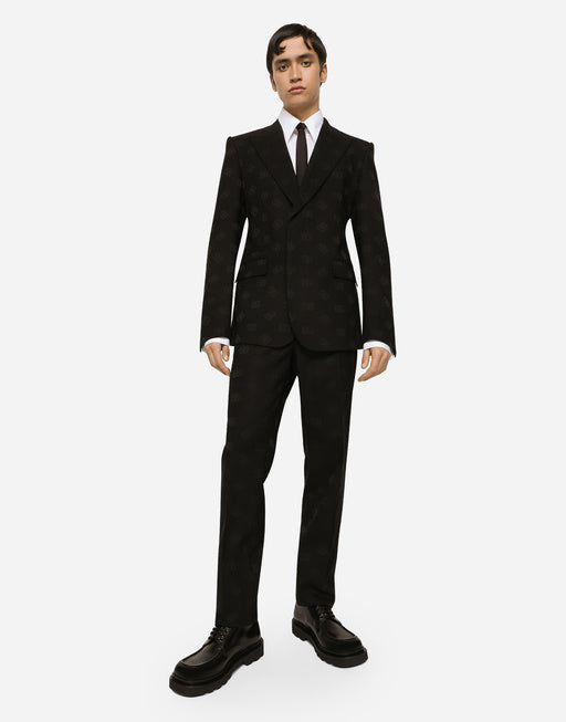 SINGLE-BREASTED WOOL SICILIA-FIT JACKET WITH JACQUARD DG DETAILING
