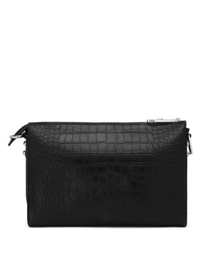 MEDIUM TRIS BAG IN CROCODILE-PRINT CALFSKIN