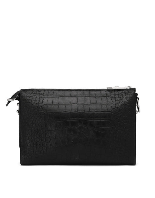 MEDIUM TRIS BAG IN CROCODILE-PRINT CALFSKIN