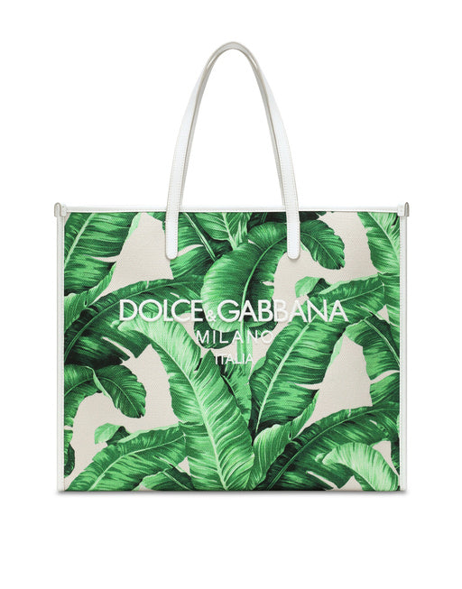 LARGE PRINTED CANVAS SHOPPER