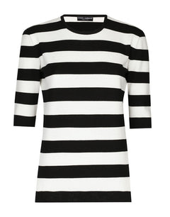 STRIPED INTARSIA WOOL SWEATER