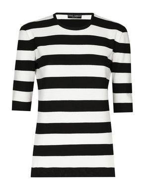 STRIPED INTARSIA WOOL SWEATER