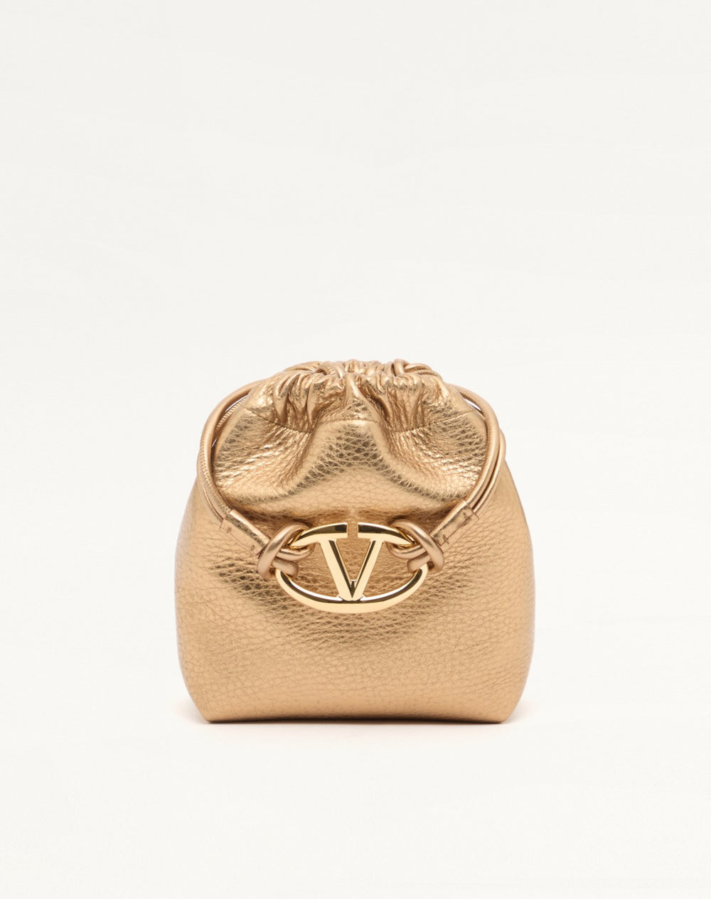 Mini Borsa A Sacchetto Vlogo Pouf In Pelle Metallizzata