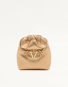 Mini Borsa A Sacchetto Vlogo Pouf In Pelle Metallizzata