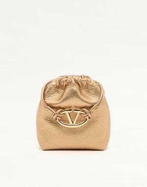 Mini Borsa A Sacchetto Vlogo Pouf In Pelle Metallizzata