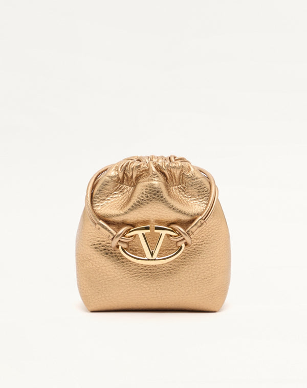 Mini Borsa A Sacchetto Vlogo Pouf In Pelle Metallizzata