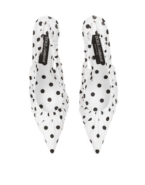 PRINTED SATIN SLINGBACKS