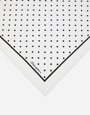 SILK TWILL SCARF WITH POLKA-DOT PRINT (50X50)