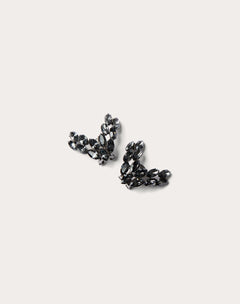 Orecchini V Detail In Metallo E Cristalli Swarovski®