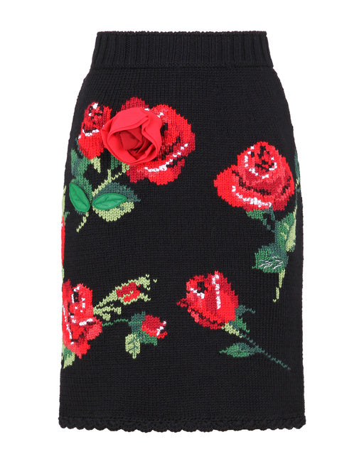 MINI SKIRT WITH ROSE EMBROIDERY