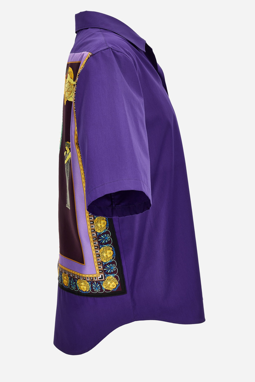 Informal Shirt In Cotton Poplin+Silk Twill Hall Of Statues Print